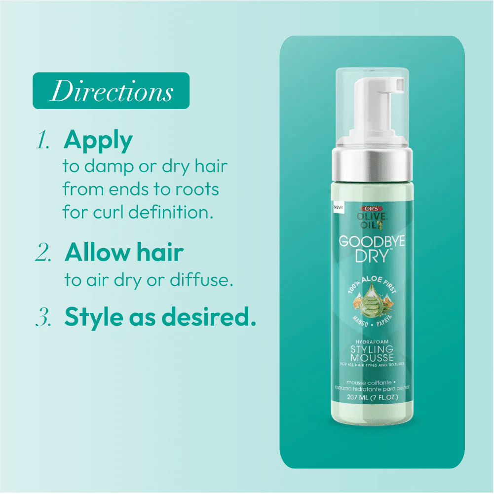 ORS Olive Oil Goodbye Dry Hydrafoam Styling Mousse – 7oz - Image 13