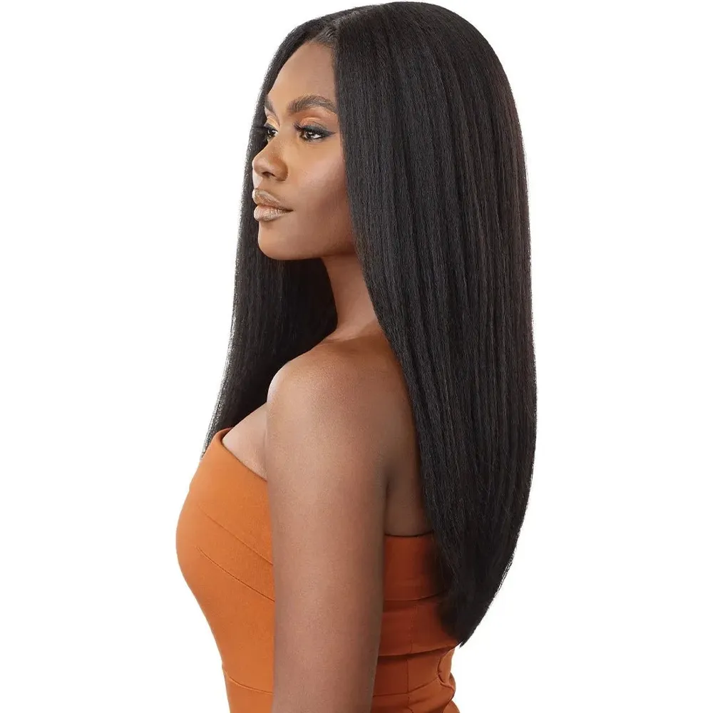 Outre 100% Human Hair Blend 5x5 HD Lace Closure Wig - Kinky Straight 24" - Image 4