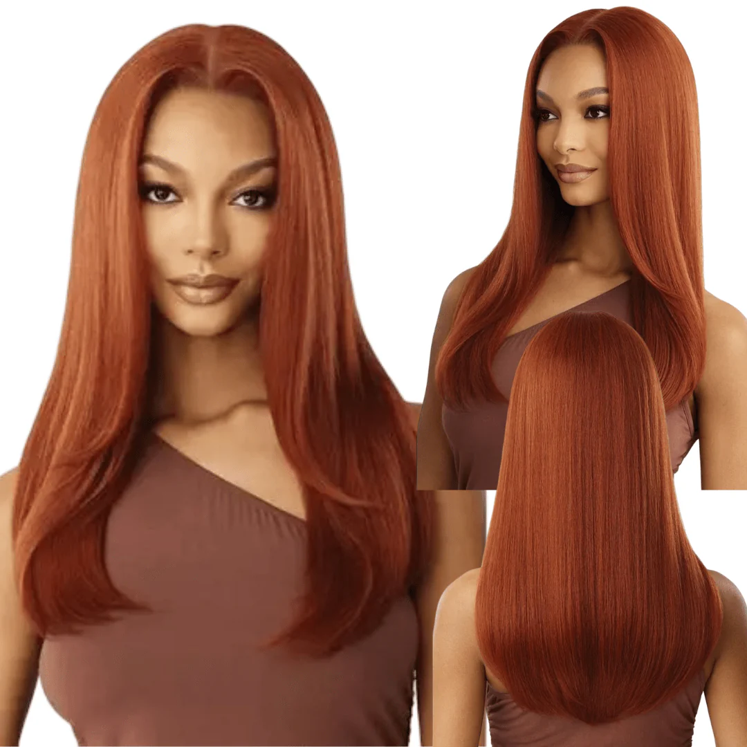 Outre 100% Human Hair Blend 5x5 HD Lace Closure Wig - Natural Yaki 22"