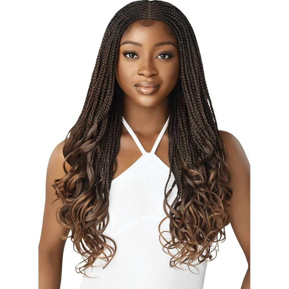 Outre 4x4 HD Lace Front Wig - Middle Part French Curl Box Braids 26” - Image 2