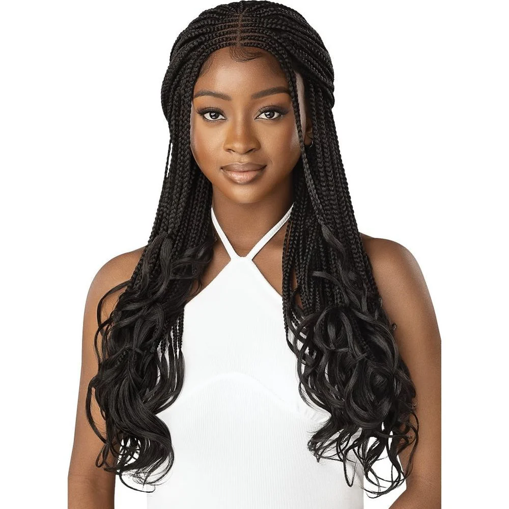 Outre 4x4 HD Lace Front Wig - Middle Part French Curl Box Braids 26” - Image 3