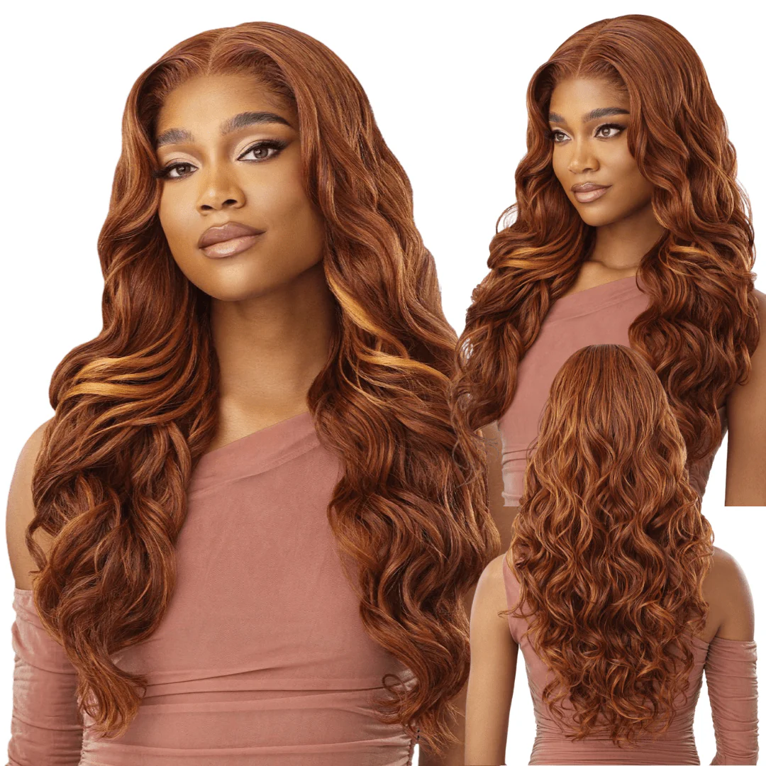 Outre 5"x 5" HD Lace Closure Lace Front Wig Human Hair Blend - Glam Curls 24"
