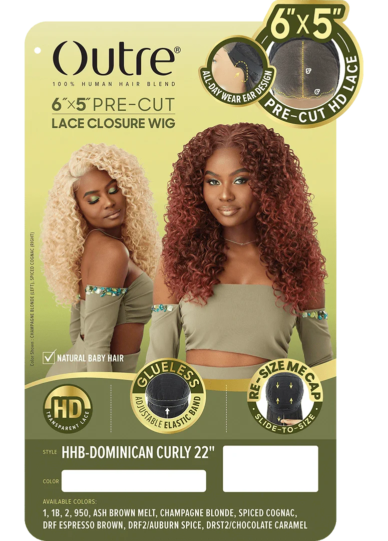 Outre 6x5 Pre-Cut Lace Closure Wig - HHB-Dominican Curly 22" - Image 8