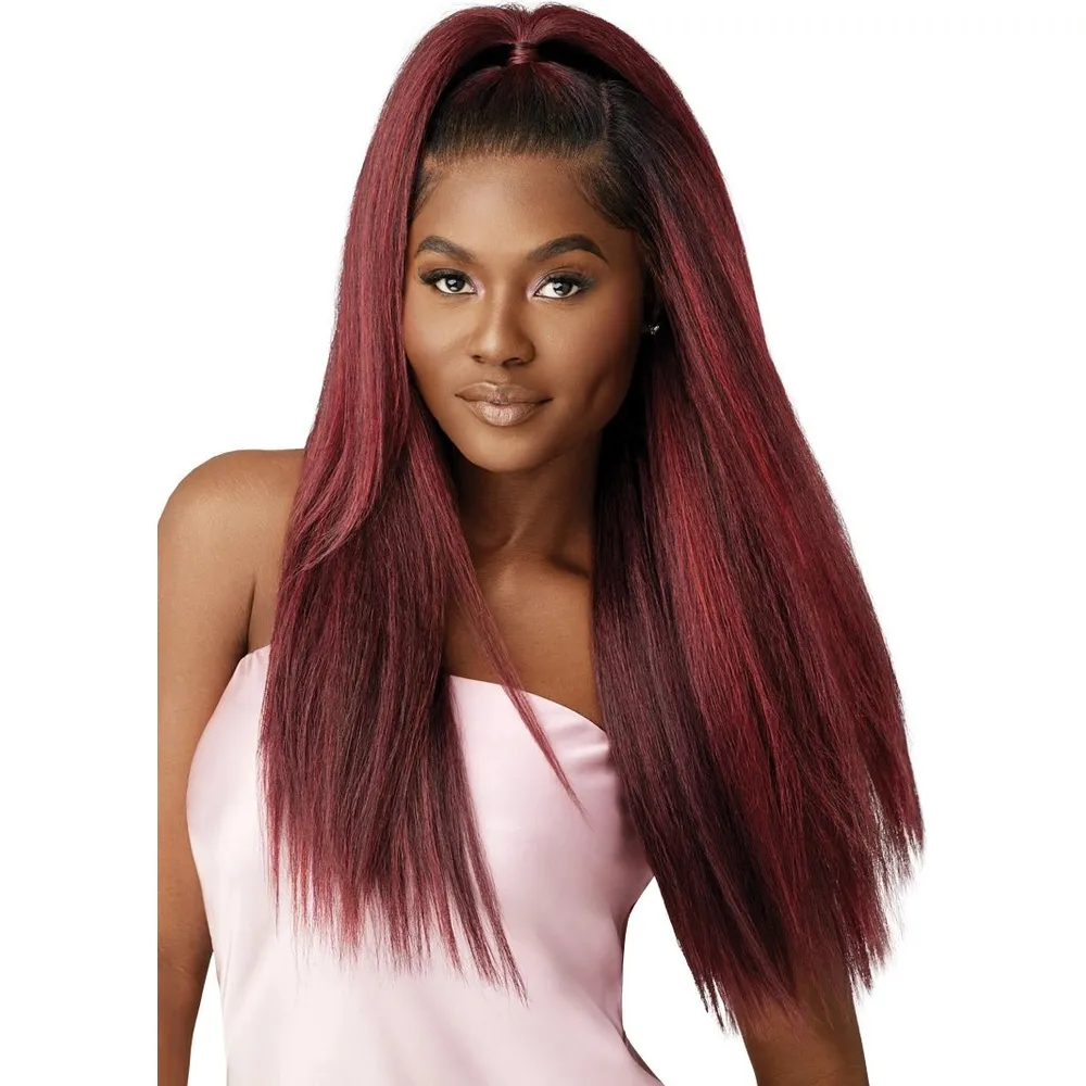 Outre Airtied 100% Fully Hand- Tied Human Hair Blend HD Lace Wig - PERM YAKI 26" - Image 5