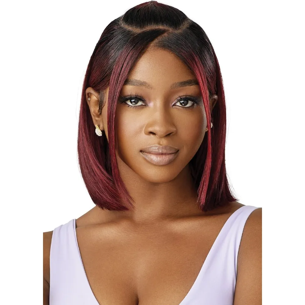 Outre Airtied 100% Fully Hand- Tied Human Hair Blend HD Lace Wig - Yaki 12" - Image 7