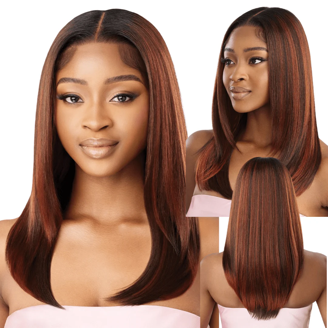 Outre Airtied 100% Fully Hand-Tied Human Hair Blend HD Lace Wig - Sleek Yaki 20"