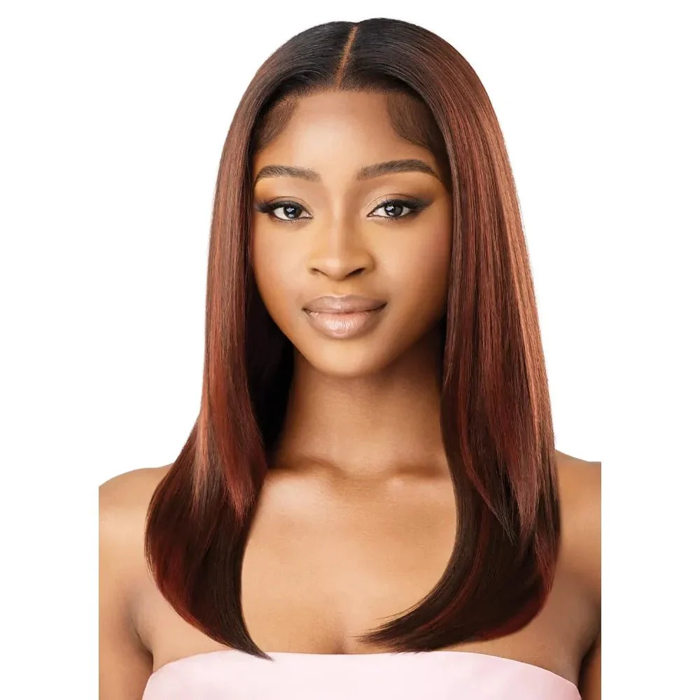 Outre Airtied 100% Fully Hand-Tied Human Hair Blend HD Lace Wig - Sleek Yaki 20" - Image 2