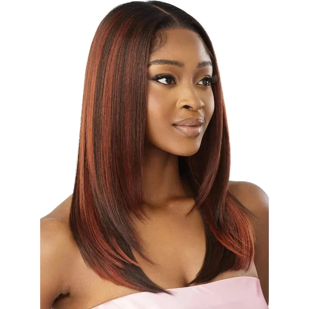 Outre Airtied 100% Fully Hand-Tied Human Hair Blend HD Lace Wig - Sleek Yaki 20" - Image 6