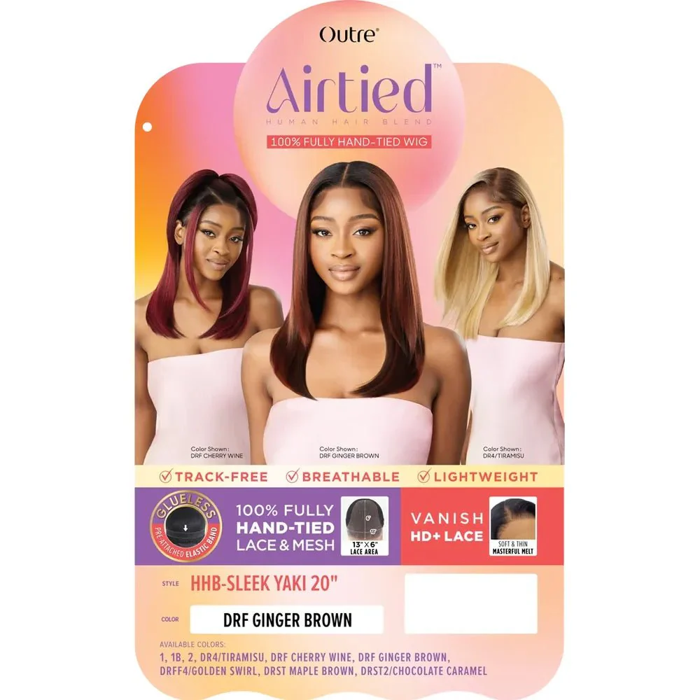 Outre Airtied 100% Fully Hand-Tied Human Hair Blend HD Lace Wig - Sleek Yaki 20" - Image 8