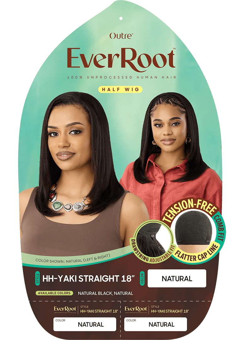 Outre EverRoot 100% Unprocessed Human Hair Half Wig - HH-Yaki Straight 18” - Image 7