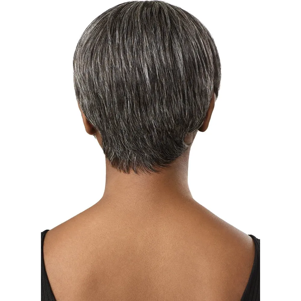Outre Fab & Fly Cull Cap Wig Gray Glamour Human Hair Full Wig - Zaida - Image 5