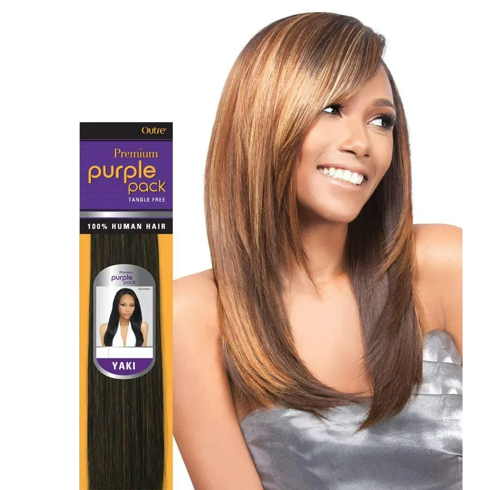 Outre Premium Purple Pack Yaki 100% Human Hair - 14" - Image 2