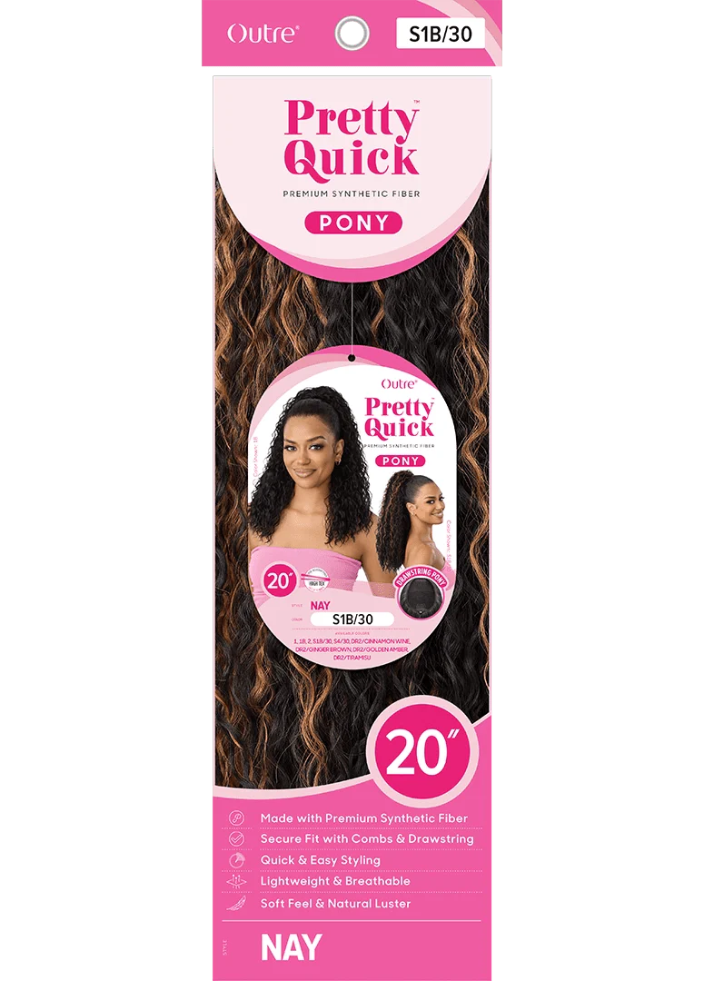 Outre Pretty Quick Drawstring Ponytail – Nay - Image 3