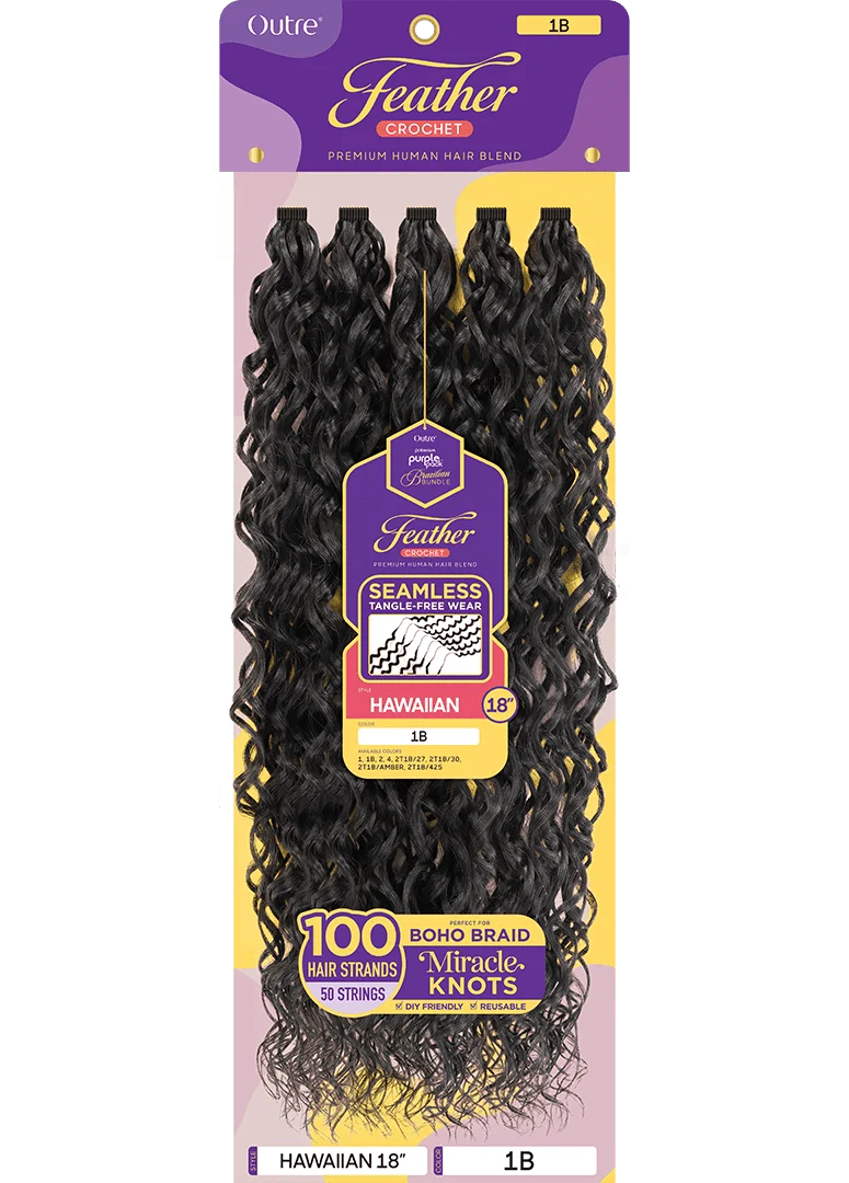 Outre Purple Pack Human Hair Blend Brazilian Feather Crochet – Hawaiian 18"
