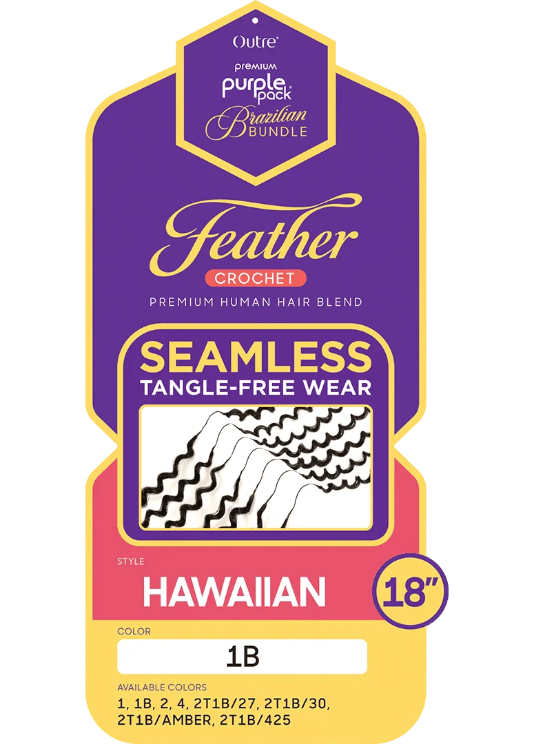 Outre Purple Pack Human Hair Blend Brazilian Feather Crochet – Hawaiian 18" - Image 2