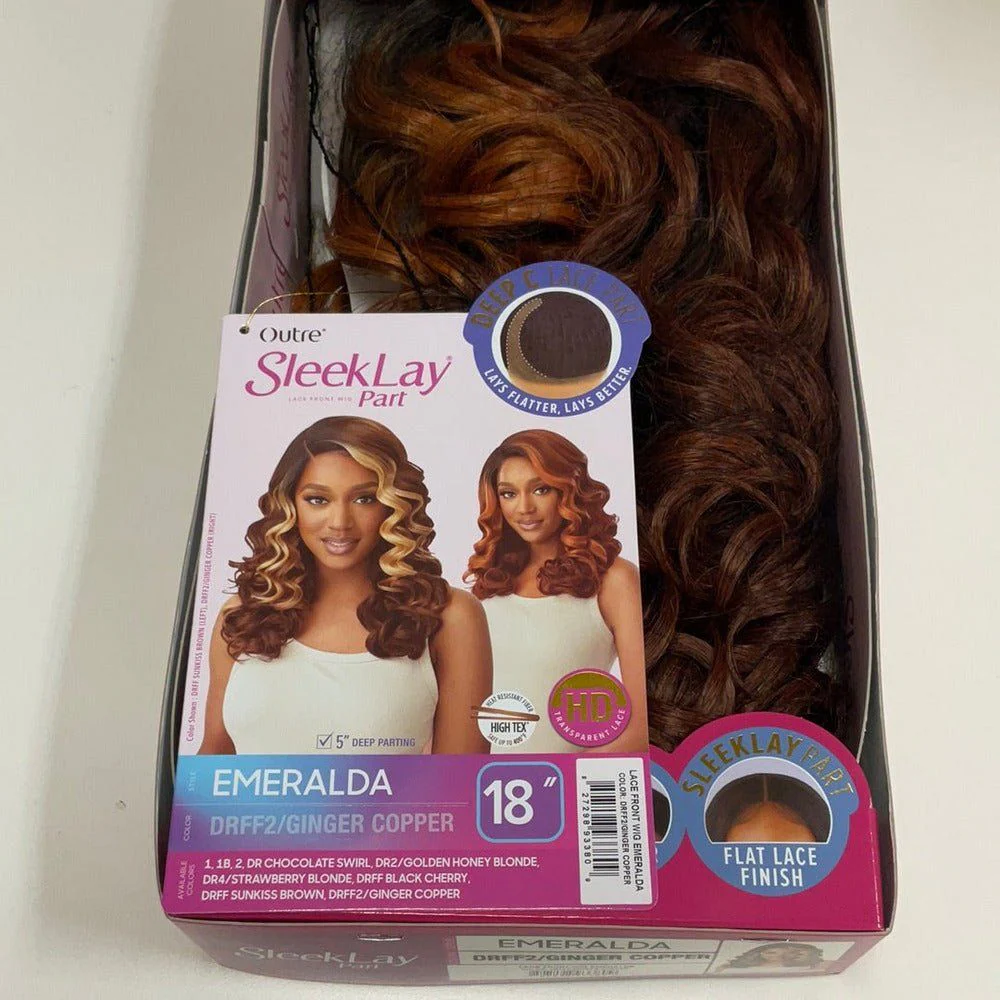 Outre Sleeklay Part Deep C Part Synthetic Lace Front Wig - Emeralda - Image 11