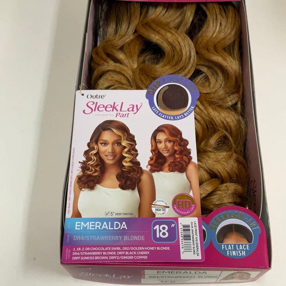 Outre Sleeklay Part Deep C Part Synthetic Lace Front Wig - Emeralda - Image 12