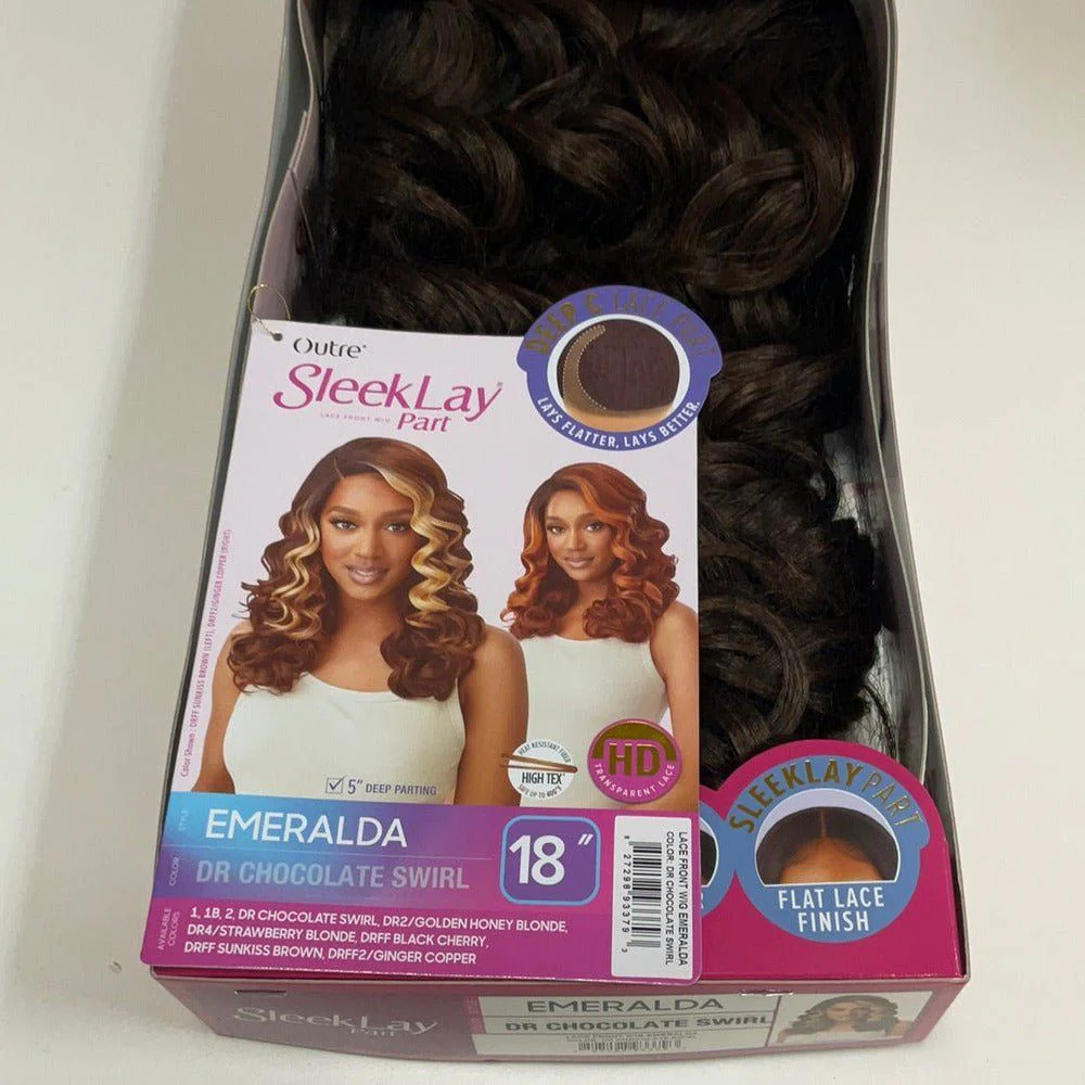 Outre Sleeklay Part Deep C Part Synthetic Lace Front Wig - Emeralda - Image 9
