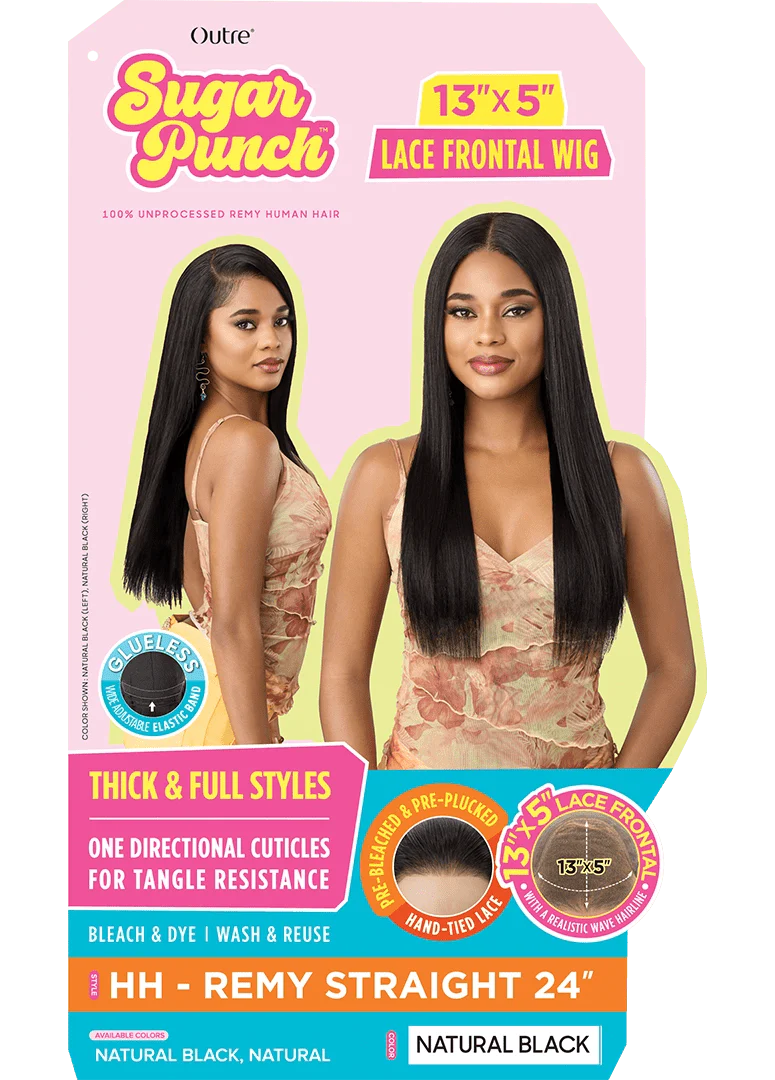 Outre Sugar Punch 13x5 Lace Frontal 100% Unprocessed Human Hair Wig - HH-Remy Straight 24” - Image 2
