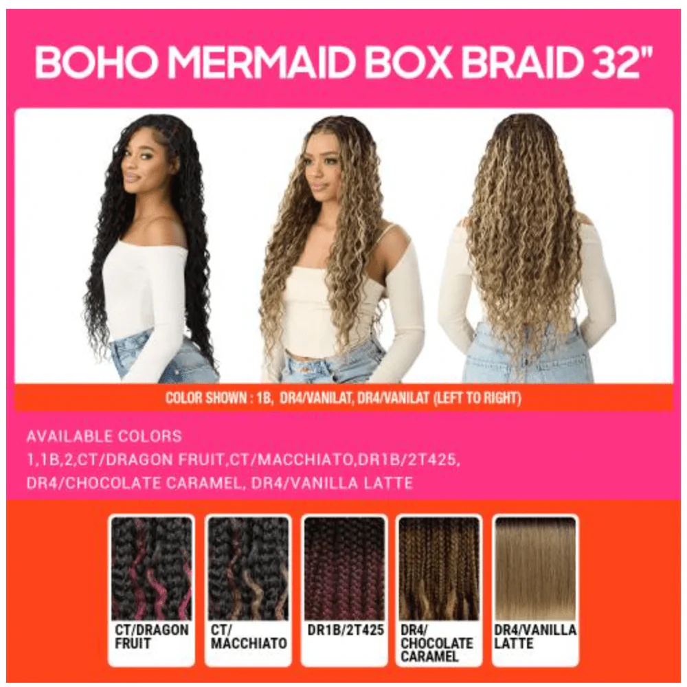 Outre Boho Glueless HD Lace Mermaid Box Braid Wig - 32" - Image 4