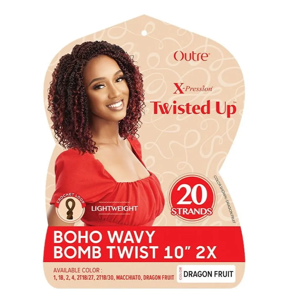 Outre X‑Pression Synthetic Crochet Hair – 2X Boho Wavy Bomb Twist 10″ - Image 3