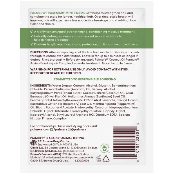 Palmer’s Rosemary Mint Strengthening Pack – 2.1oz - Image 4