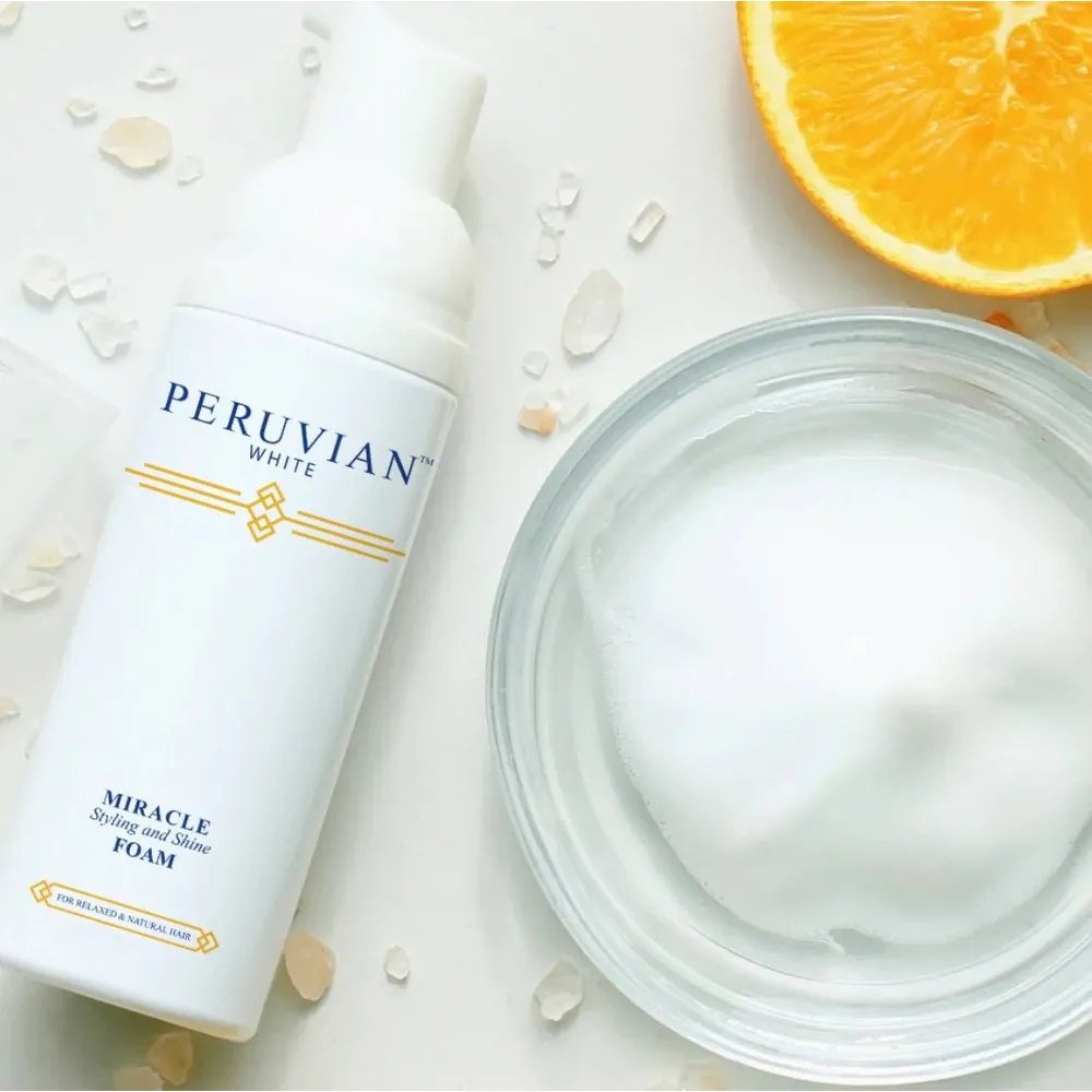 Peruvian White Miracle Styling & Shine Foam Mousse – 8 oz