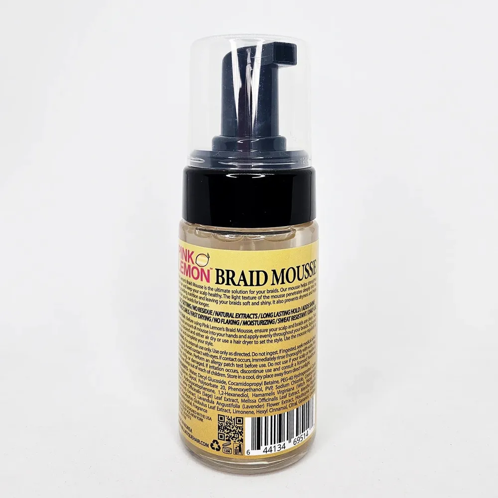 Pink Lemon Braid Mousse – Hold & Frizz Control - Image 2