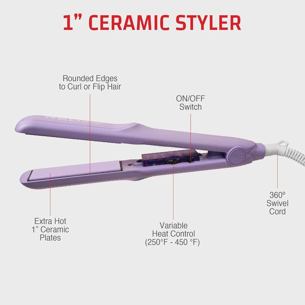 RED 1" Color Flat Iron –  Hair Straightener - Image 7