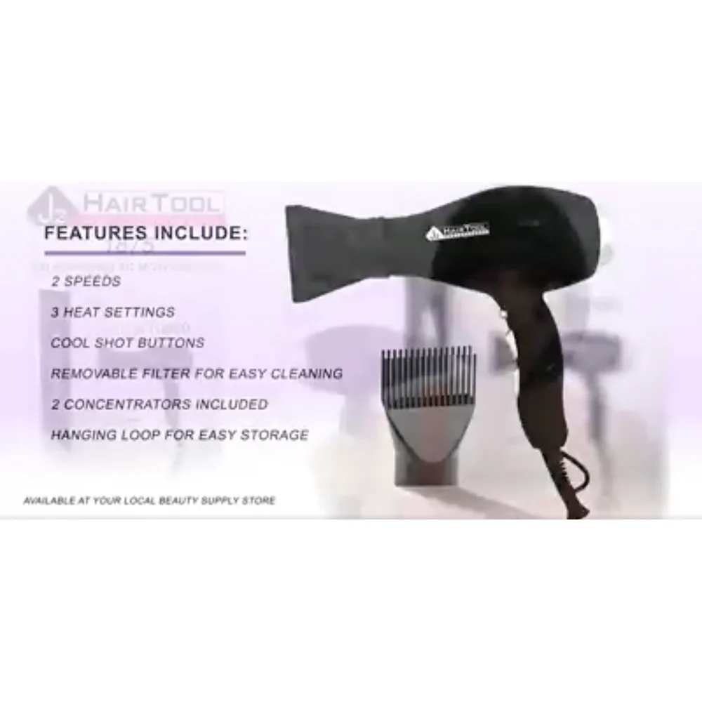 J2 Hair Tool 1875W Salon Turbo AC Motor Dryer - Image 3