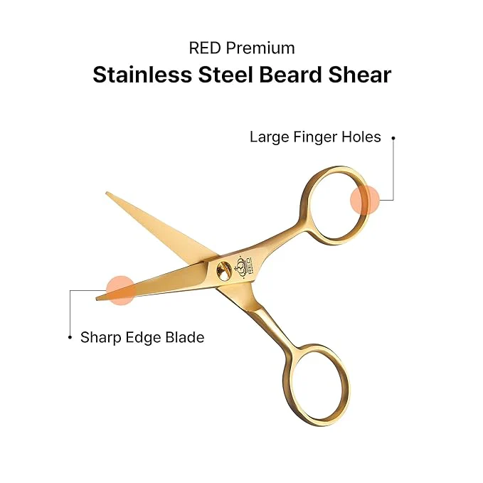 Red Premium Beard Shear – Gold - Image 2
