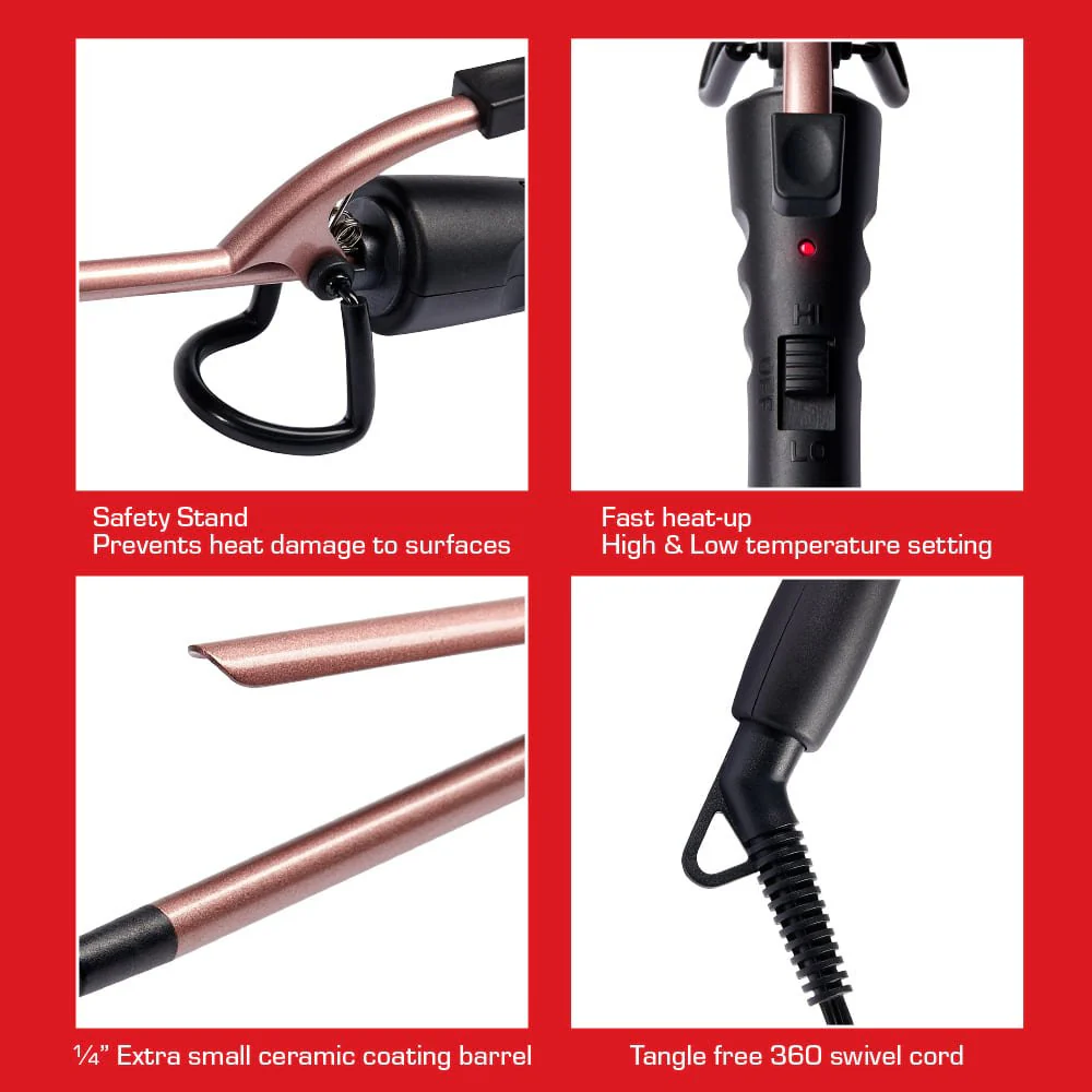 Red by Kiss 1/4-Inch Pencil Curling Iron CI11 - Image 4