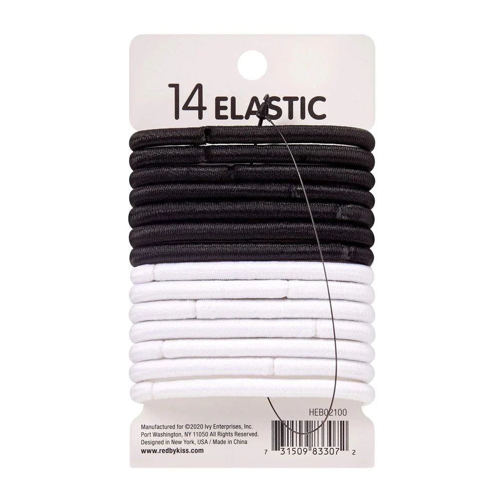 Red by Kiss 14 Pcs Maximum Hold Elastic Hair Bands – 5mm - Image 3