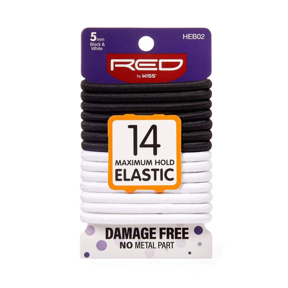 Red by Kiss 14 Pcs Maximum Hold Elastic Hair Bands – 5mm - Image 4