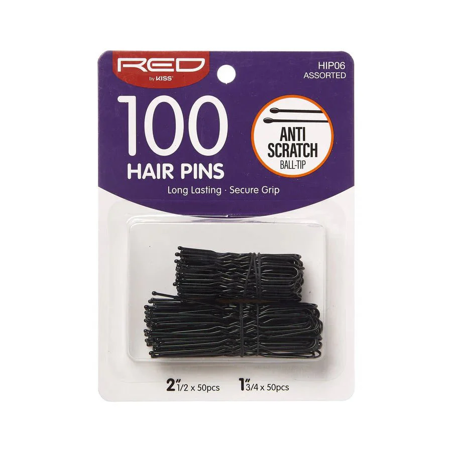 Red by Kiss 100 Pcs Hair Pins – 1¾" & 2½"
