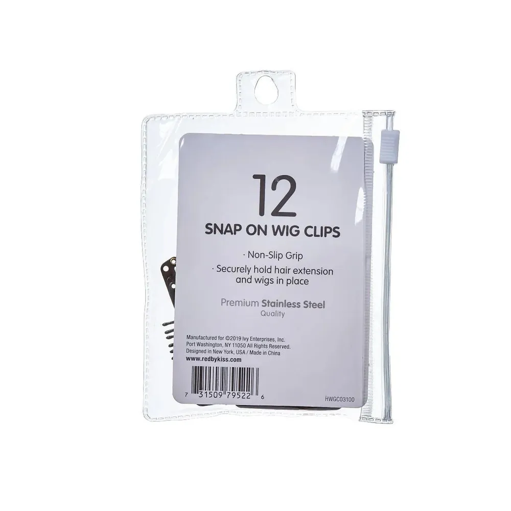 Red by Kiss 12 Pcs Snap-On Wig Clips – Large - Image 2