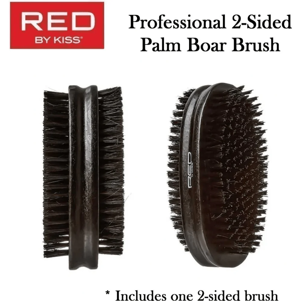 Red by Kiss 2-Sided Palm Boar Brush – Soft & Hard - Image 2
