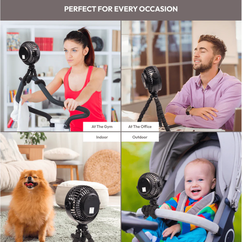 Red 3 Flexi Legs Rechargeable Beauty Fan - Image 5