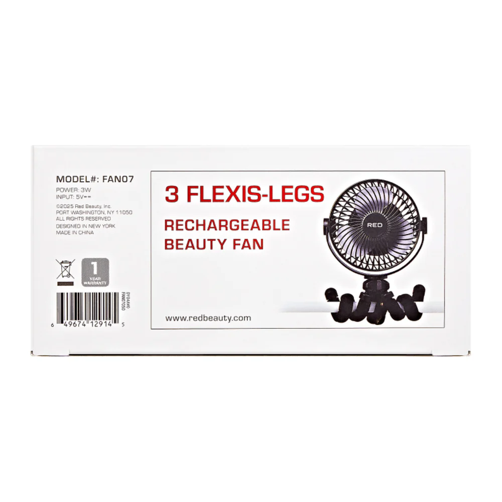 Red 3 Flexi Legs Rechargeable Beauty Fan - Image 7
