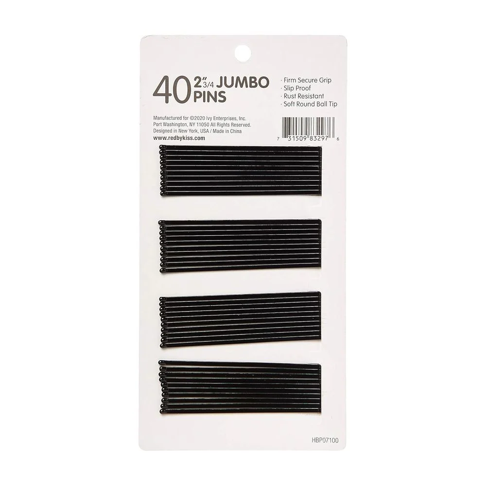 Red by Kiss 40 Pcs Jumbo Pins – 2¾" - Image 2