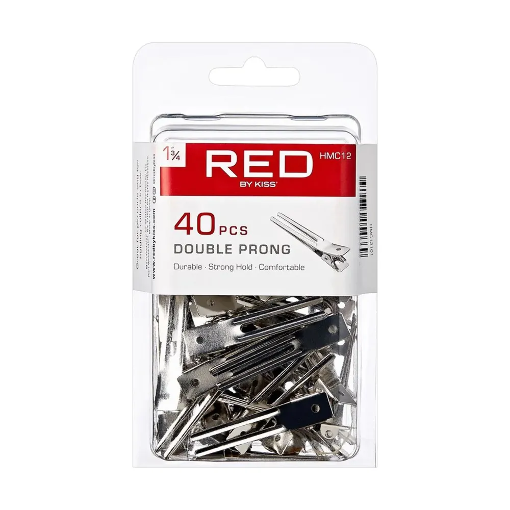 Red by Kiss 40 Pcs Double Prong Clips – 1¾" - Image 2