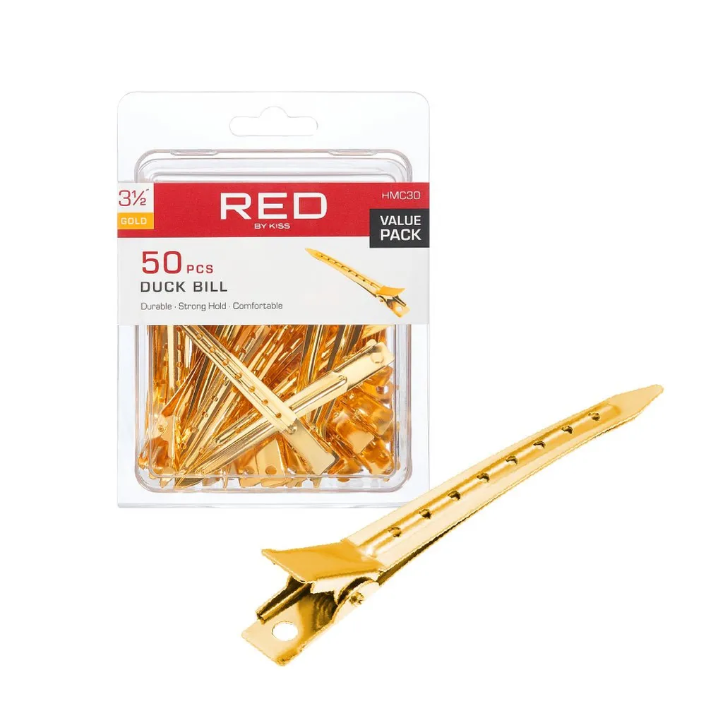 Red by Kiss 50 Pcs Duck Bill Clips – 3½" Gold