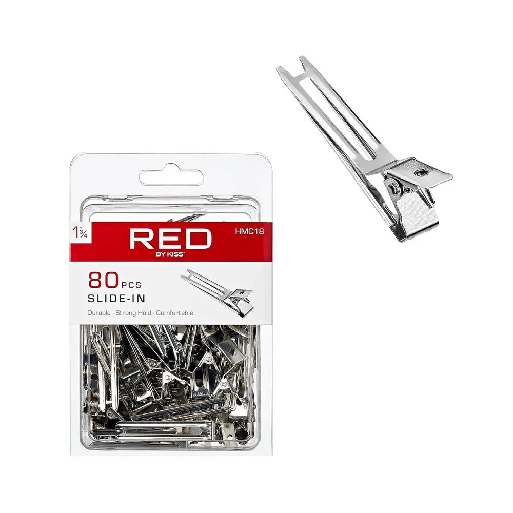 Red by Kiss 80 Pcs Slide-In Hair Pins โ 1ยพ" - Image 2