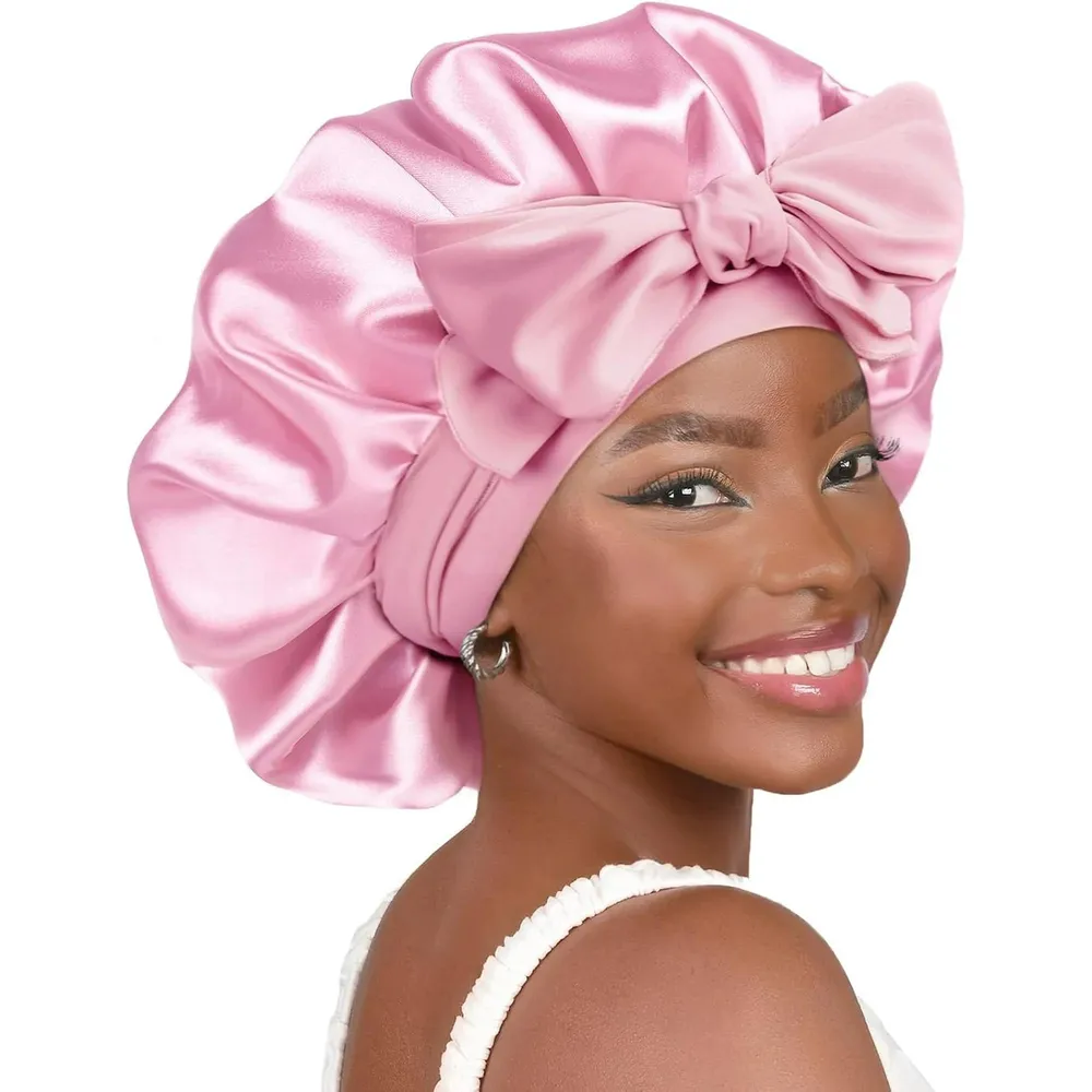 Red by Kiss Adjustable Satin Tie Bonnet - Image 2