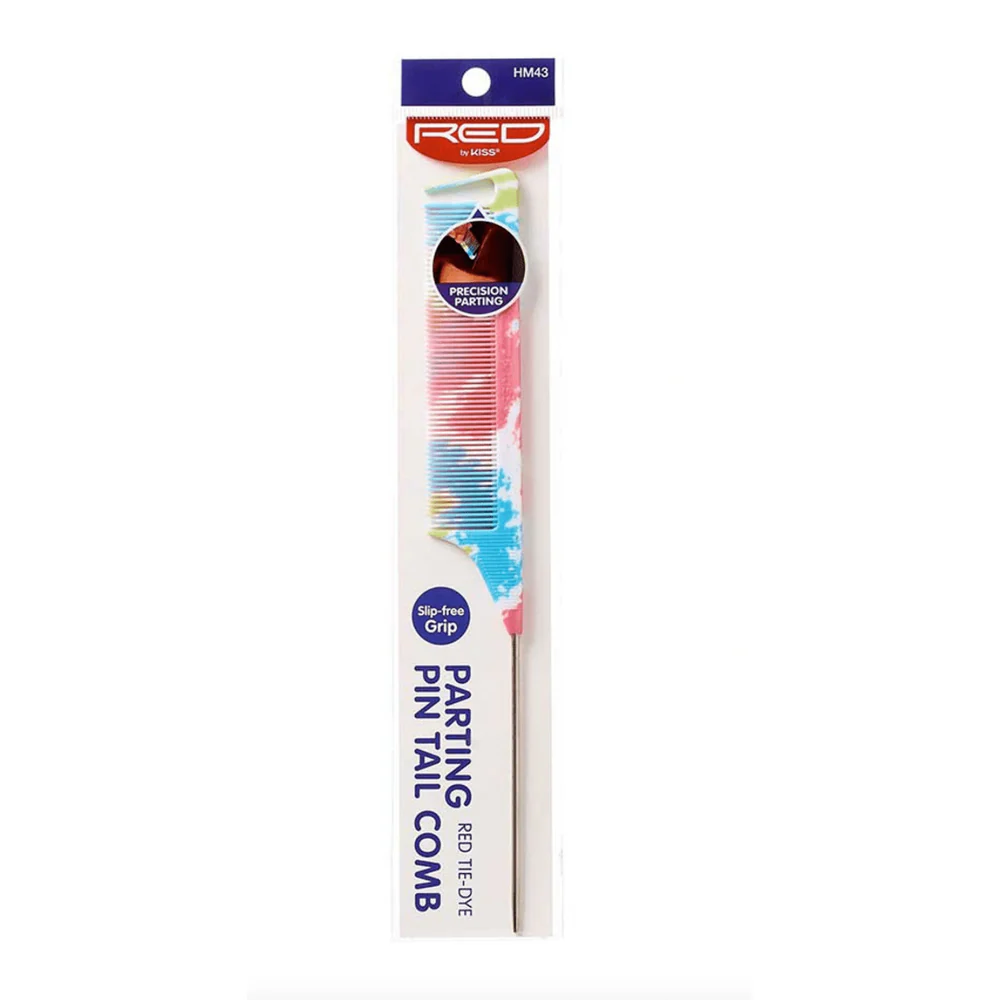 Red by Kiss Parting Pin Tail Comb โ Red Tie Dye - Image 2
