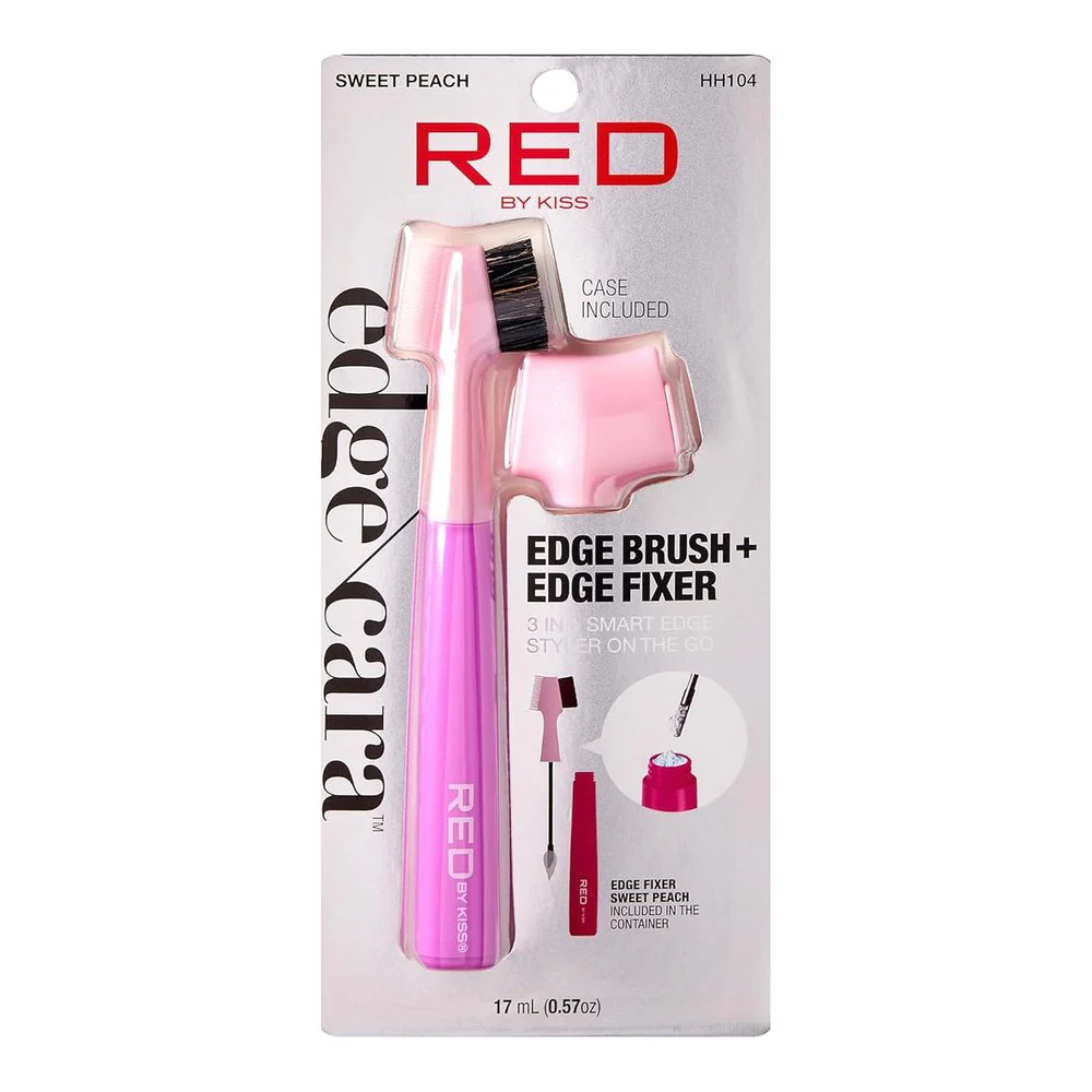 Red by Kiss Sweet Peach Edge Brush + Edge Fixer ā Dual-Sided Brush