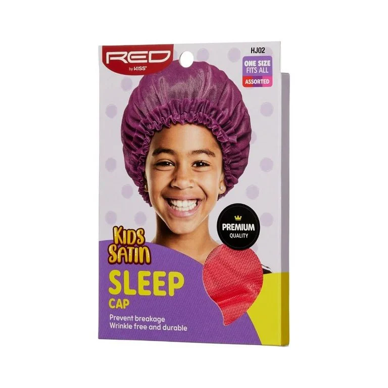 Red by Kiss Kids Satin Sleep Cap – Soft Overnight Hair Protection - Image 4