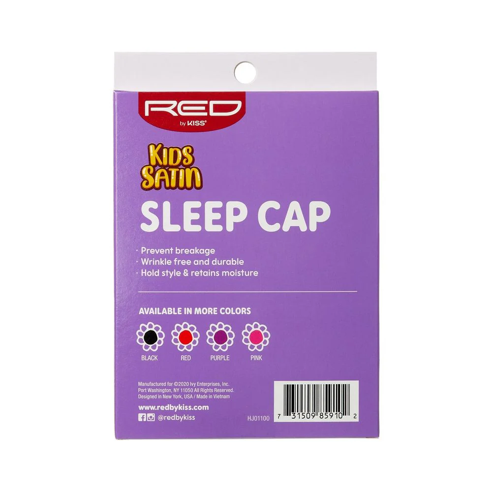 Red by Kiss Kids Satin Sleep Cap – Soft Overnight Hair Protection - Image 5