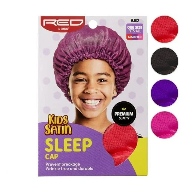 Red by Kiss Kids Satin Sleep Cap – Soft Overnight Hair Protection - Image 6