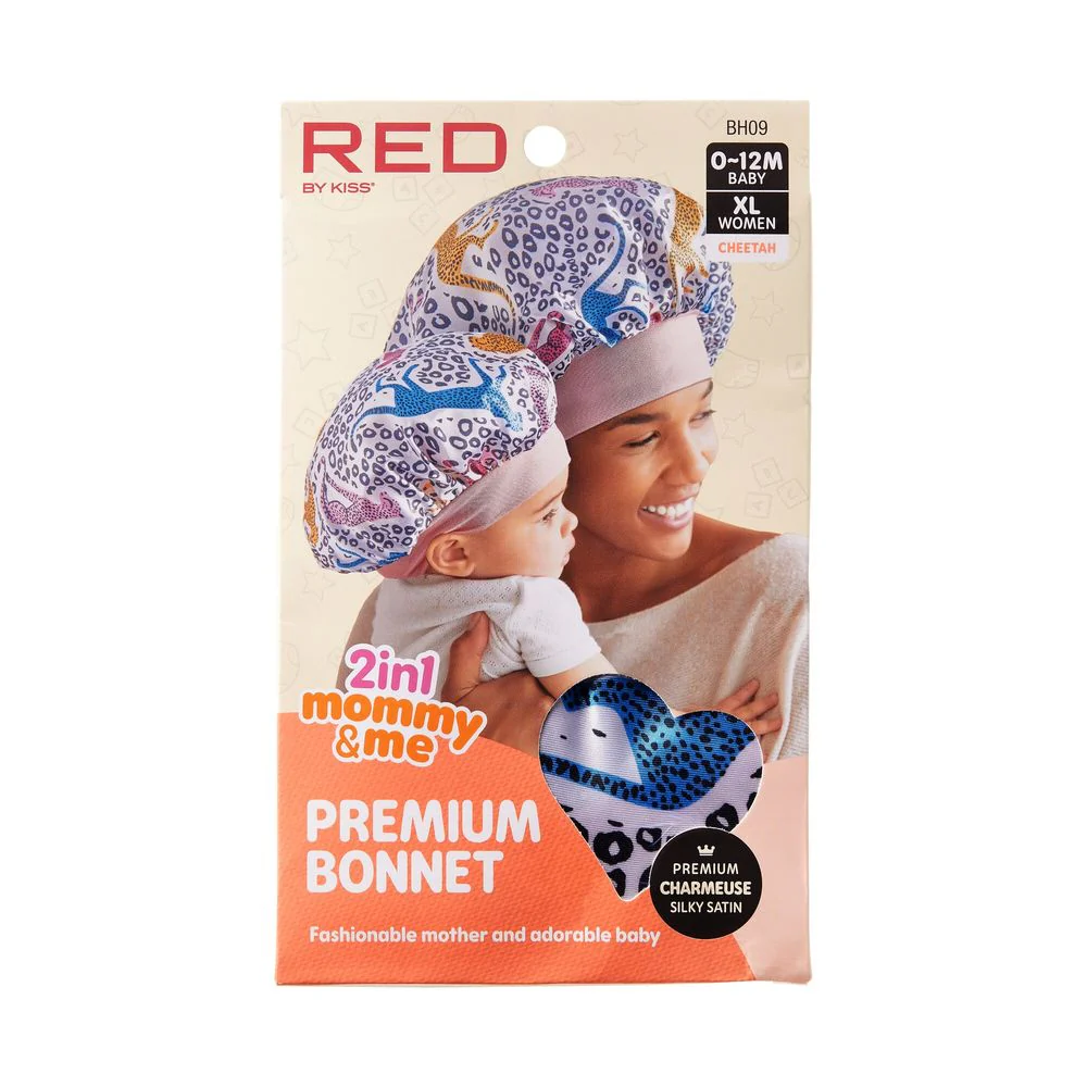 Red by Kiss Baby Satin Premium Bonnet 2-in-1 Mommy & Me Set